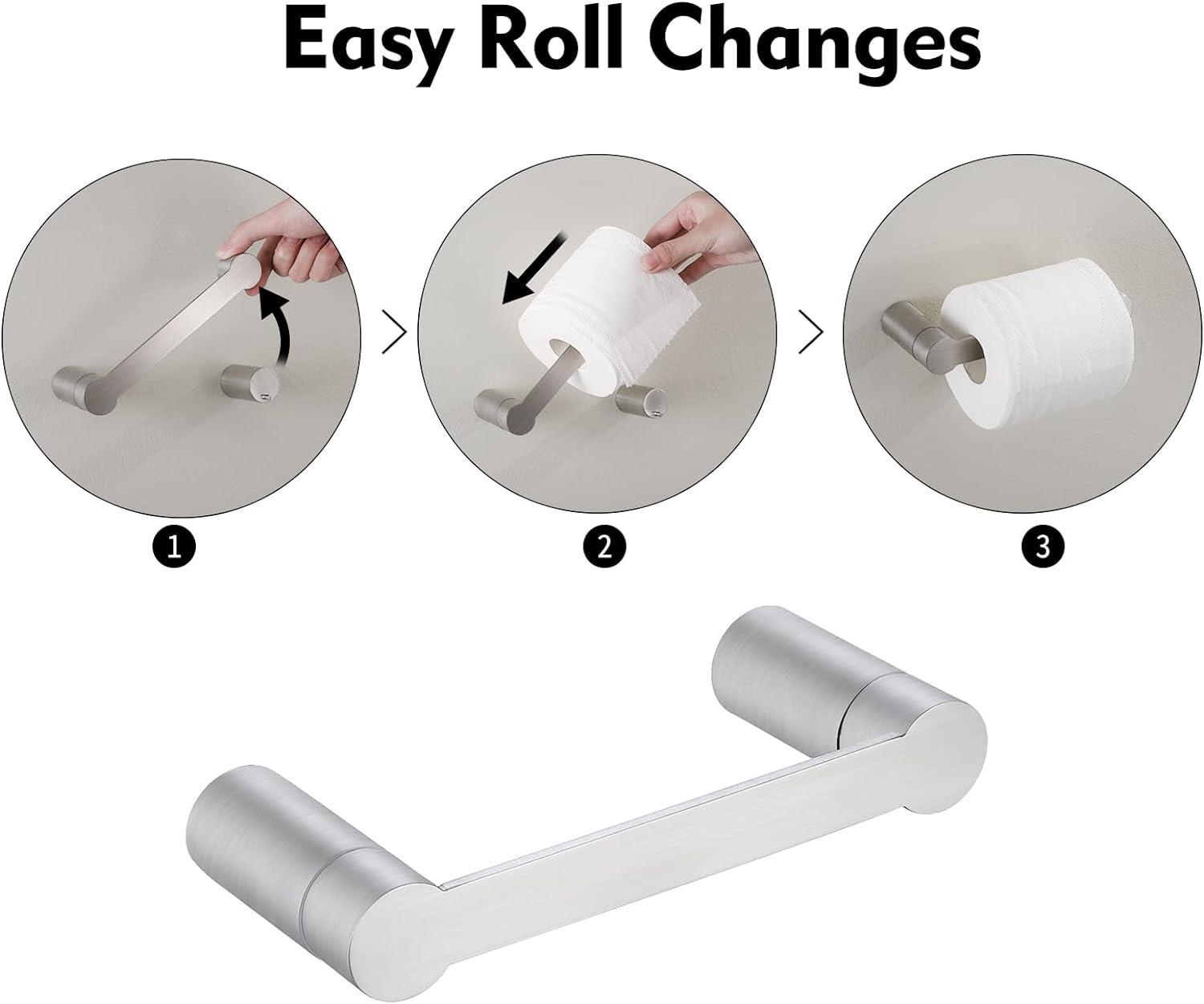 Toilet Roll Holder Bathroom Pivoting Toilet Paper Dispenser Wall Mount KES - Joe’s Haven