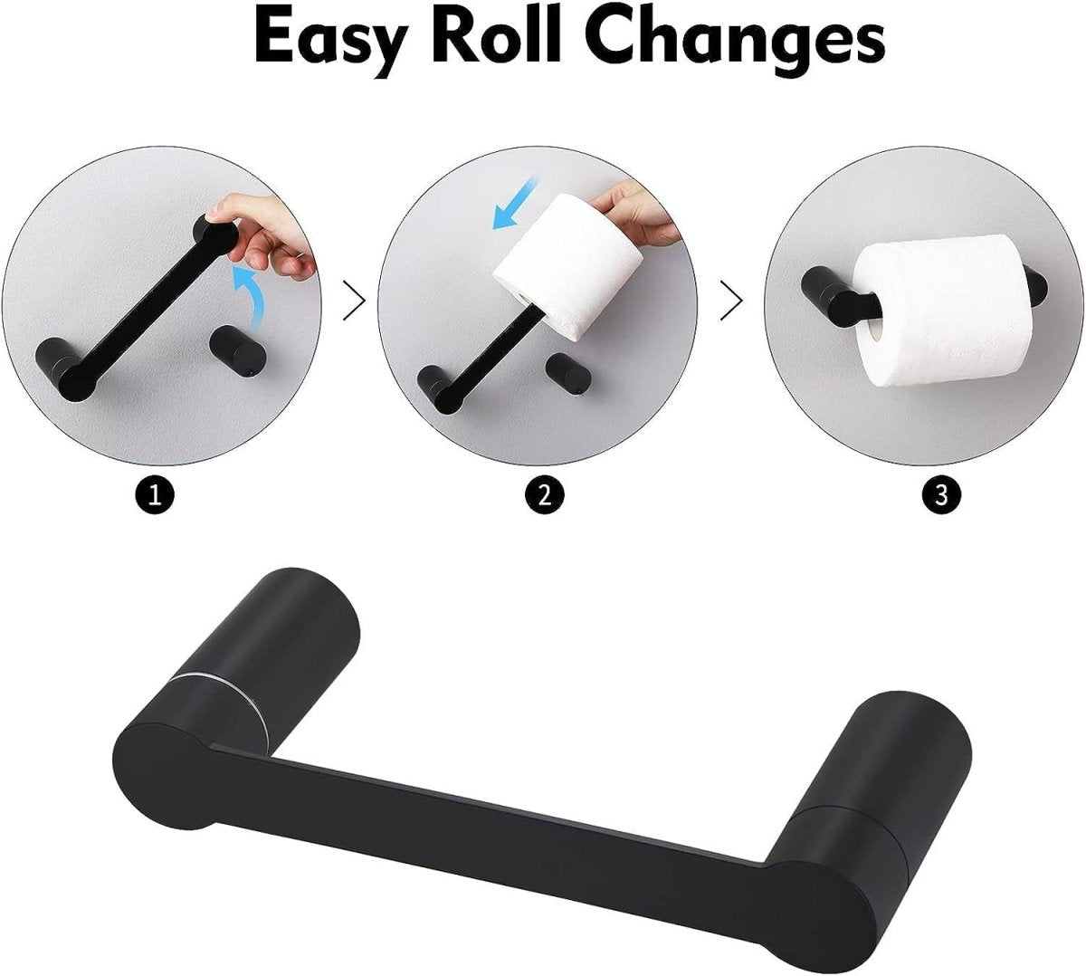Toilet Roll Holder Bathroom Pivoting Toilet Paper Dispenser Wall Mount KES - Joe’s Haven