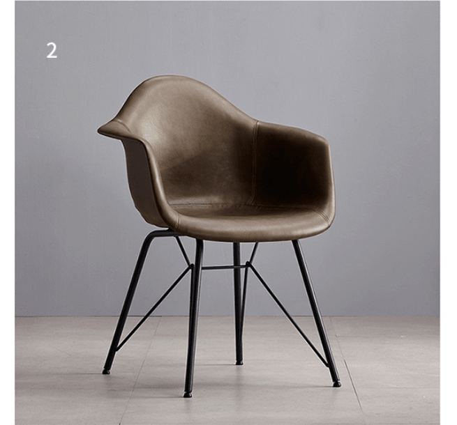 A Set of 2 Bobby Dining Chairs, Distressed Leather - Joe’s Haven