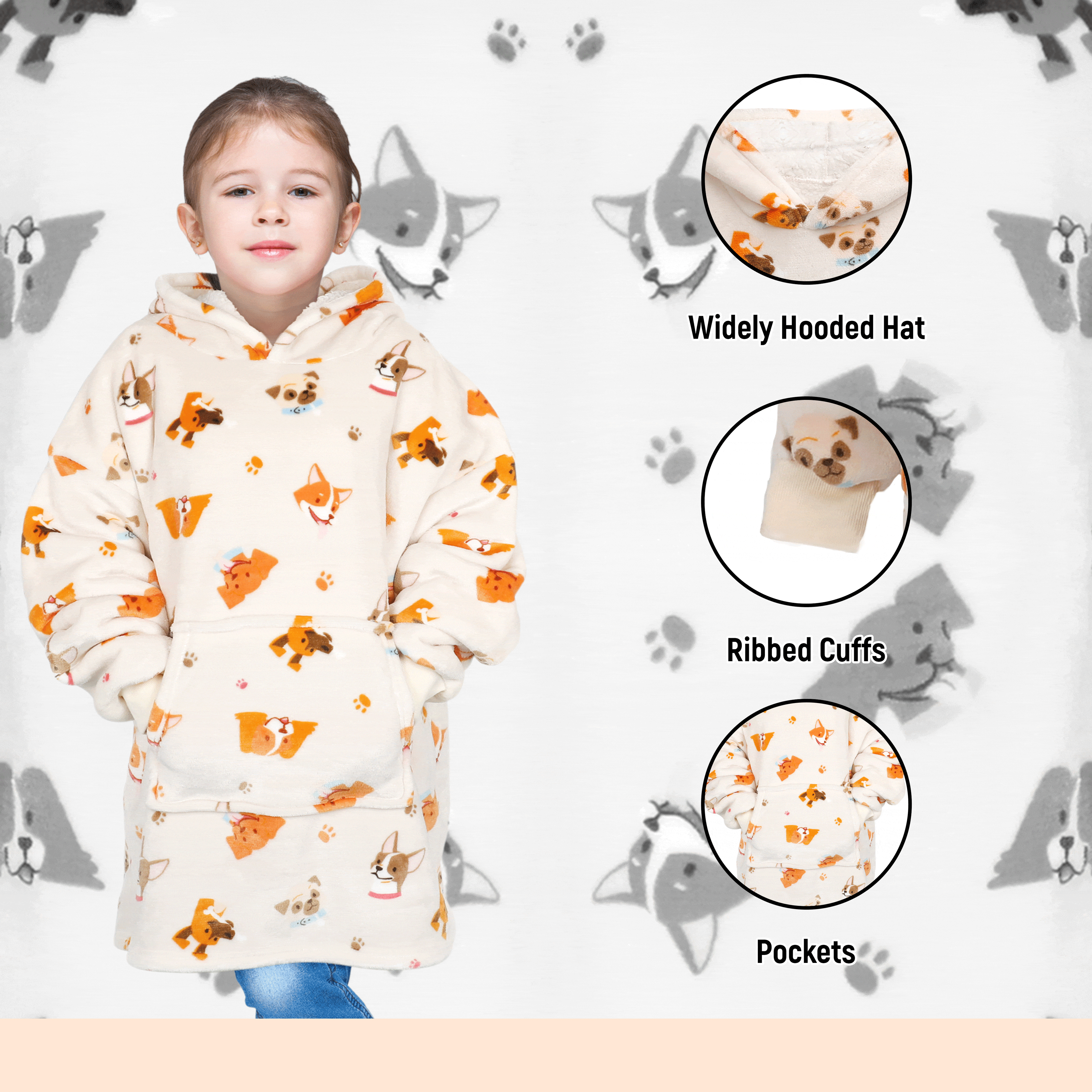 Kids Oversized Hooded Blanket Hoodie