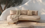 Kiki Beige 3 - Seater Organic Garden Chaise Sofa - Joe’s Haven