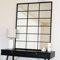 Kyō - Black Metal Rectangle Lattice Window Mirror - 120cm x 95cm - Joe’s Haven