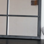 Kyō - Black Metal Rectangle Lattice Window Mirror - 90cm x 70cm - Joe’s Haven