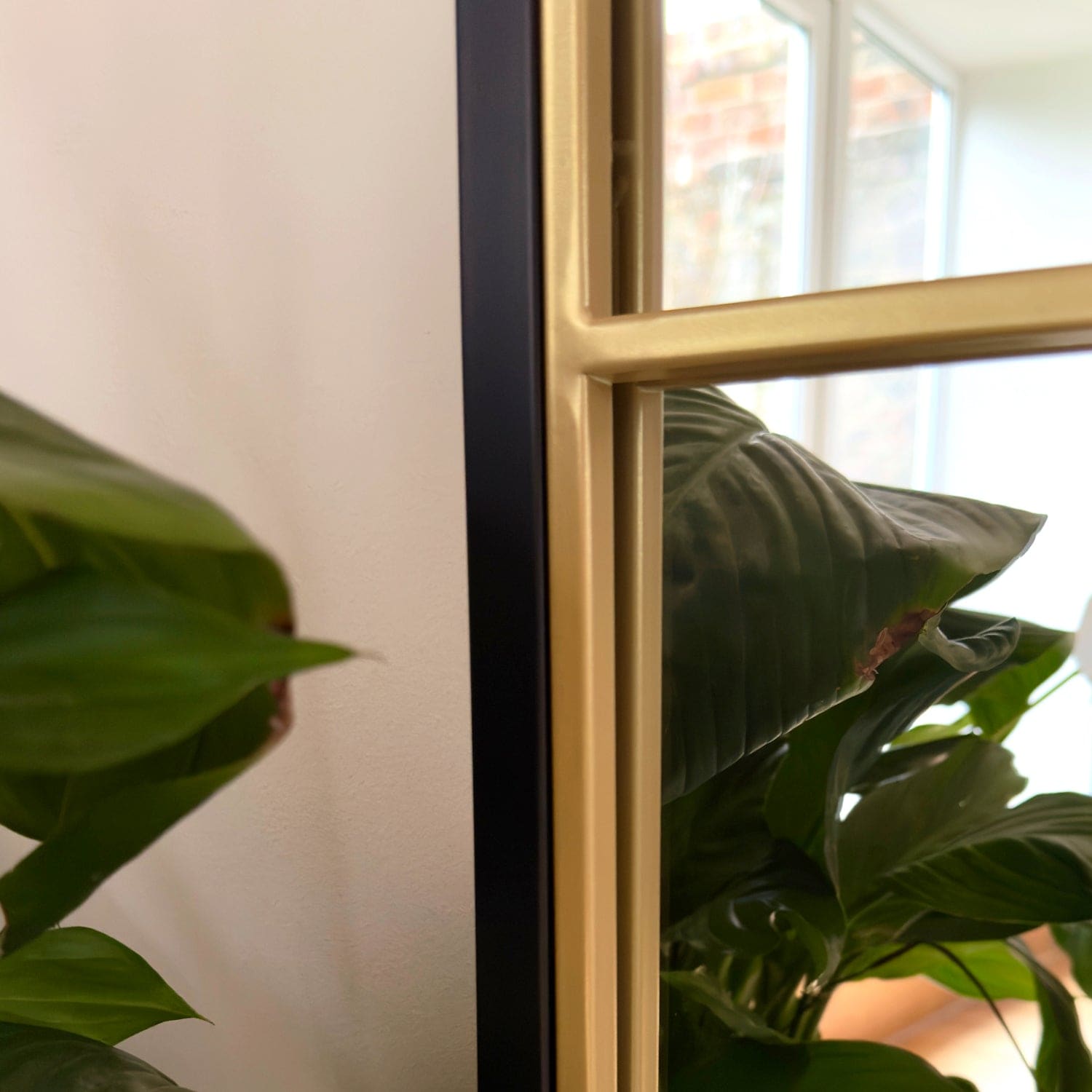 Kyō - Full Length Black and Gold Metal Rectangle Lattice Grid Mirror - 180cm x 105cm. - Joe’s Haven
