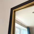 Kyō - Full Length Black and Gold Metal Rectangle Lattice Grid Mirror - 180cm x 105cm. - Joe’s Haven