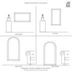 Kyō - Full Length Black Metal Rectangle Lattice Grid Mirror - 150cm x 60cm. - Joe’s Haven
