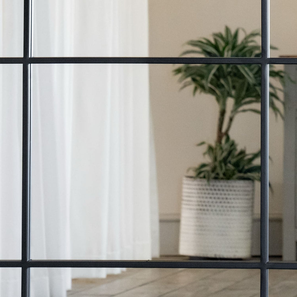 Kyō - Full Length Black Metal Rectangle Lattice Grid Mirror - 180cm x 105cm - Joe’s Haven