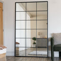 Kyō - Full Length Black Metal Rectangle Lattice Grid Mirror - 180cm x 105cm - Joe’s Haven