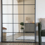 Kyō - Full Length Black Metal Rectangle Lattice Grid Mirror - 180cm x 105cm - Joe’s Haven