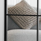 Kyō - Full Length Black Metal Rectangle Lattice Window Mirror - 180cm x 90cm - Joe’s Haven