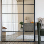 Kyō - Full Length Black Metal Rectangle Lattice Window Mirror - 200cm x 120cm - Joe’s Haven