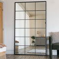 Kyō - Full Length Black Metal Rectangle Lattice Window Mirror - 200cm x 120cm - Joe’s Haven