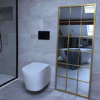 Kyō - Full Length Gold Metal Rectangle Lattice Grid Mirror - 150cm x 60cm - Joe’s Haven