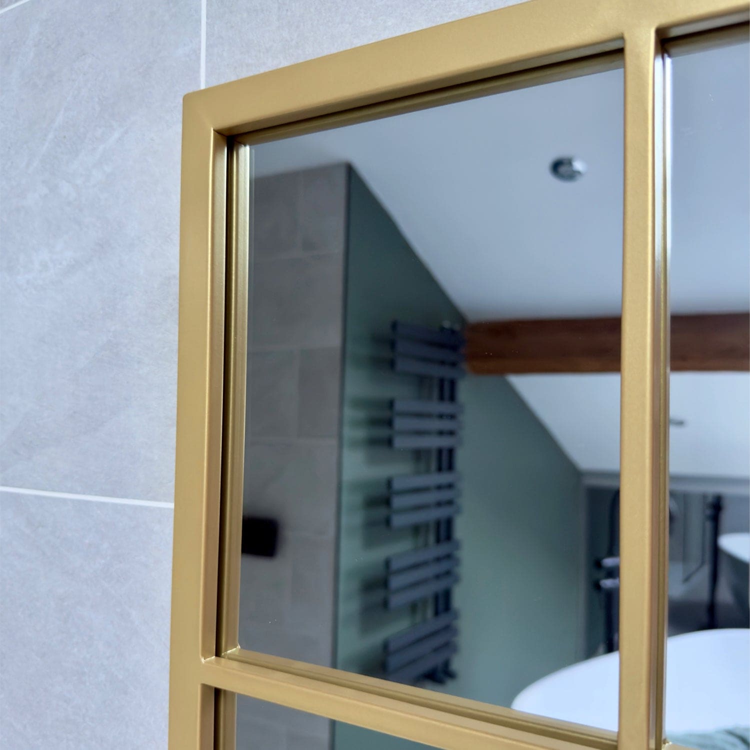 Kyō - Full Length Gold Metal Rectangle Lattice Grid Mirror - 150cm x 60cm - Joe’s Haven