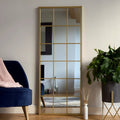 Kyō - Full Length Gold Metal Rectangle Lattice Grid Mirror - 150cm x 60cm - Joe’s Haven