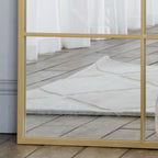 Kyō - Full Length Gold Metal Rectangle Lattice Window Mirror - 200cm x 120cm - Joe’s Haven