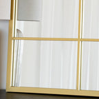 Kyō - Gold Metal Rectangle Lattice Grid Mirror - 120cm x 95cm - Joe’s Haven