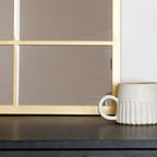 Kyō - Gold Metal Rectangle Lattice Window Mirror - 90cm x 70cm - Joe’s Haven