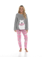 Ladies Ultra - Soft Polar Bear Print Fleece Pyjama Set - Joe’s Haven