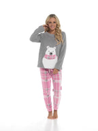 Ladies Ultra - Soft Polar Bear Print Fleece Pyjama Set - Joe’s Haven