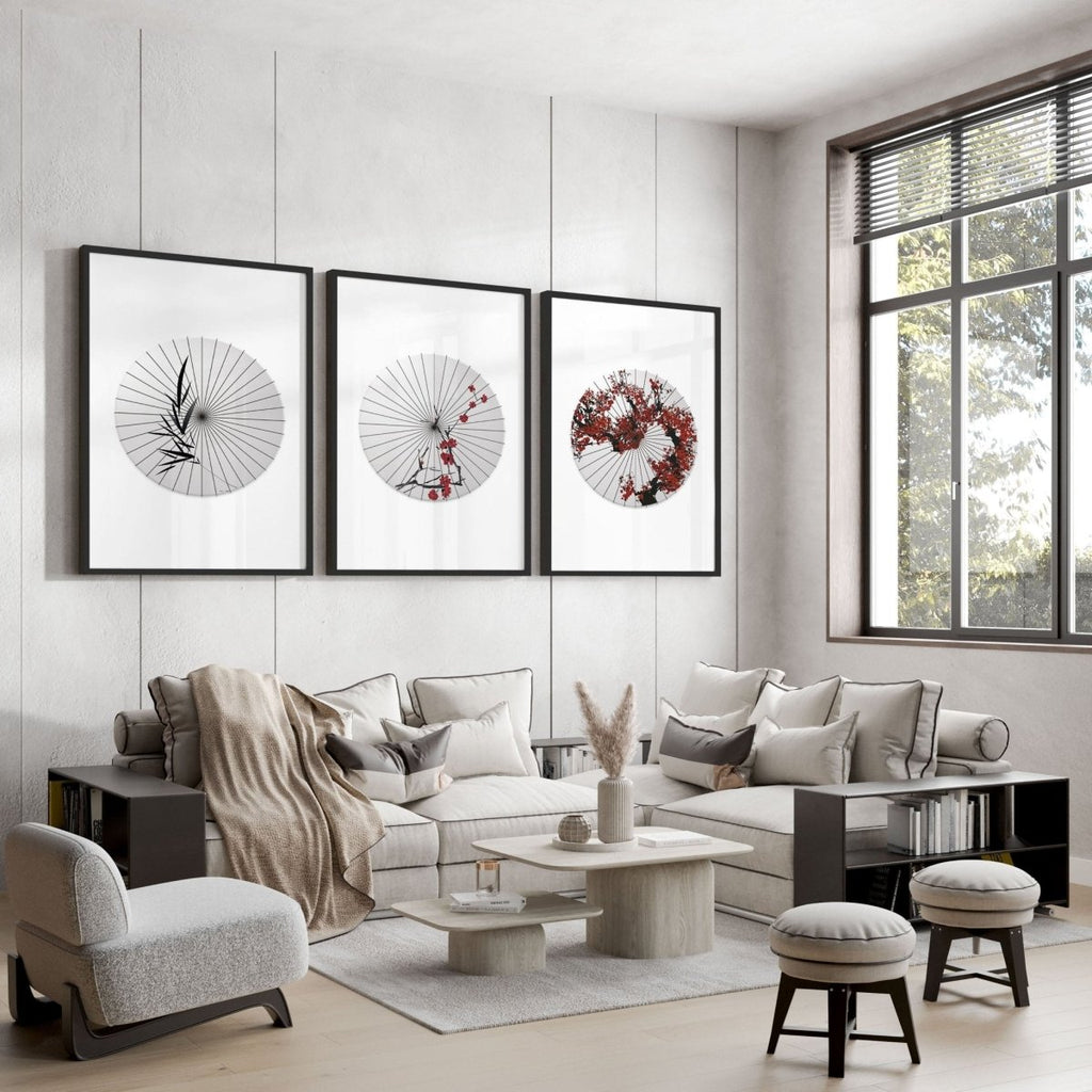 Large Wall Paintings For Living Room | Set of 3 wall art prints - Joe’s Haven