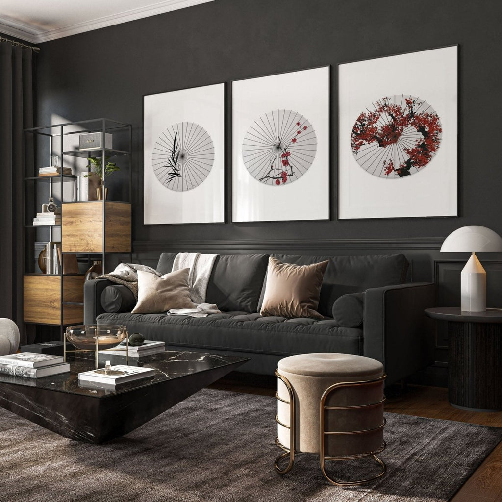 Large Wall Paintings For Living Room | Set of 3 wall art prints - Joe’s Haven