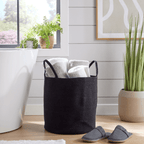 Large Woven Cotton Laundry Basket with Handles Durable Rope Storage Bin - Joe’s Haven