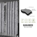 Leaf Silver Sparkle Blackout Curtains - Joe’s Haven