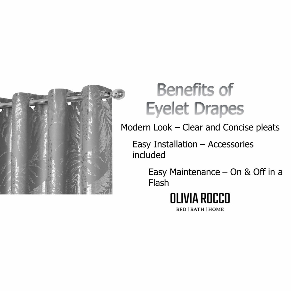 Leaf Silver Sparkle Blackout Curtains - Joe’s Haven