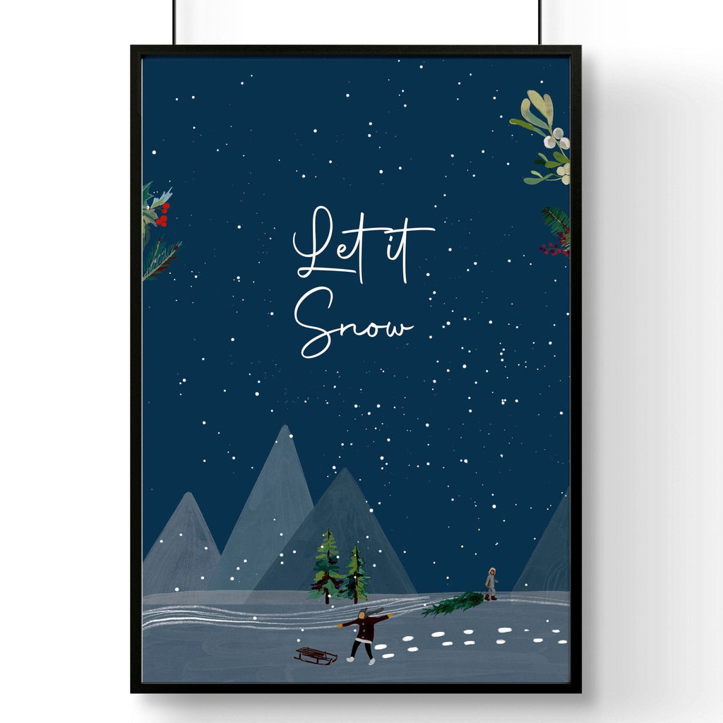 Scandinavian christmas decor wall art print