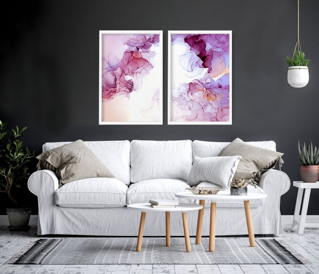Abstract wall art for living room | set of 2 framed wall art prints - Joe’s Haven