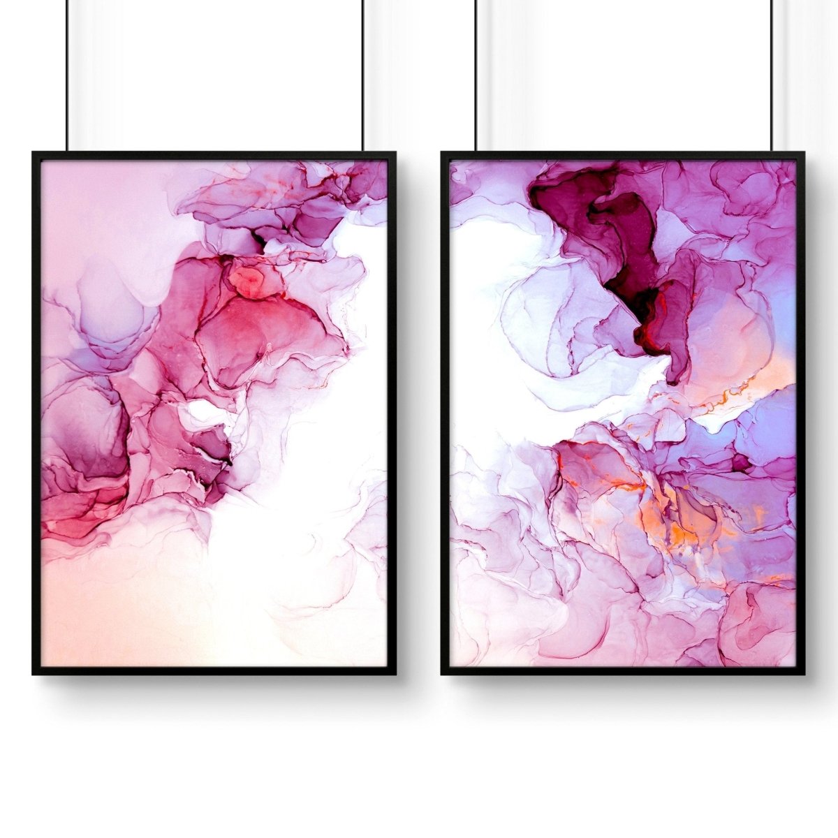 Abstract wall art for living room | set of 2 framed wall art prints - Joe’s Haven