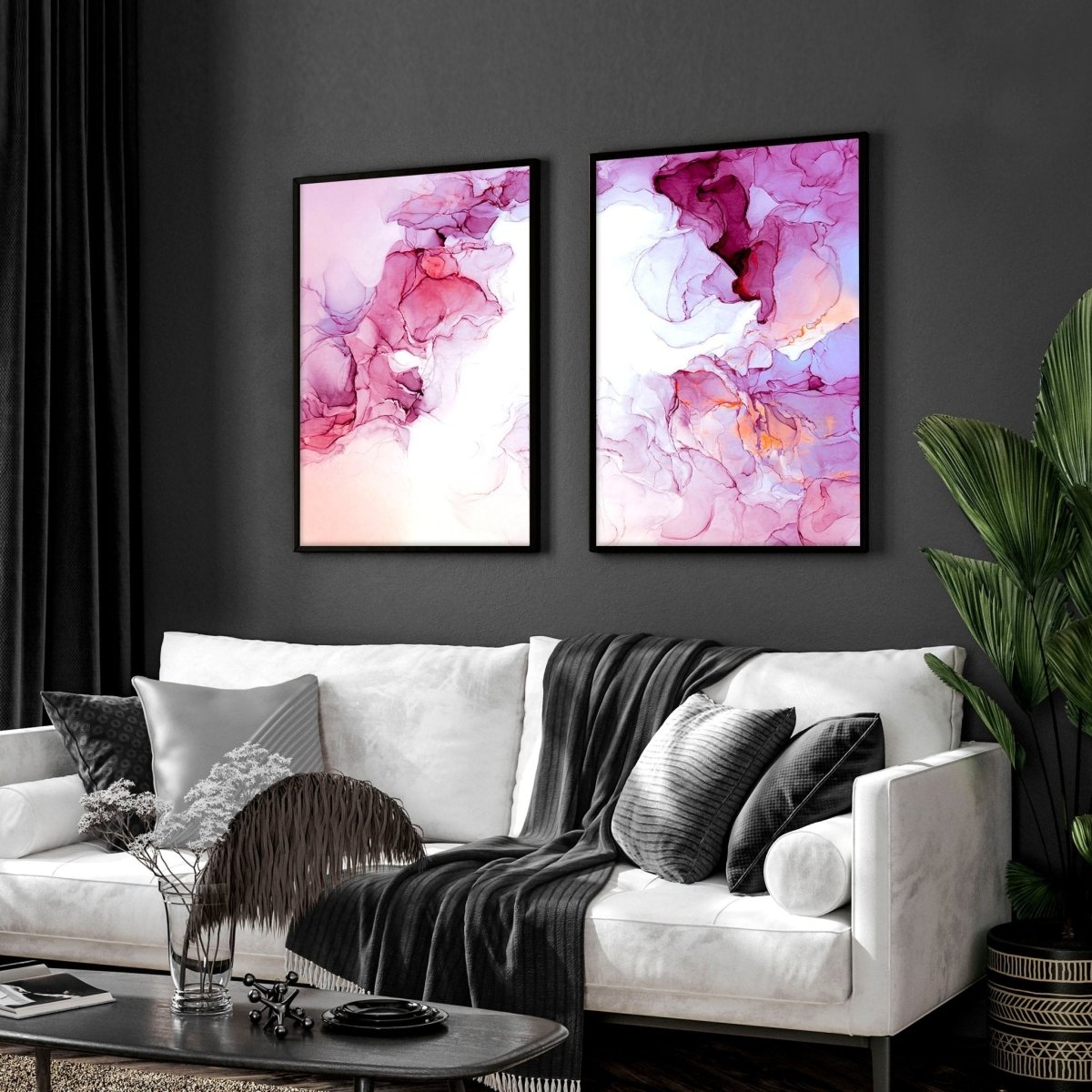 Abstract wall art for living room | set of 2 framed wall art prints - Joe’s Haven