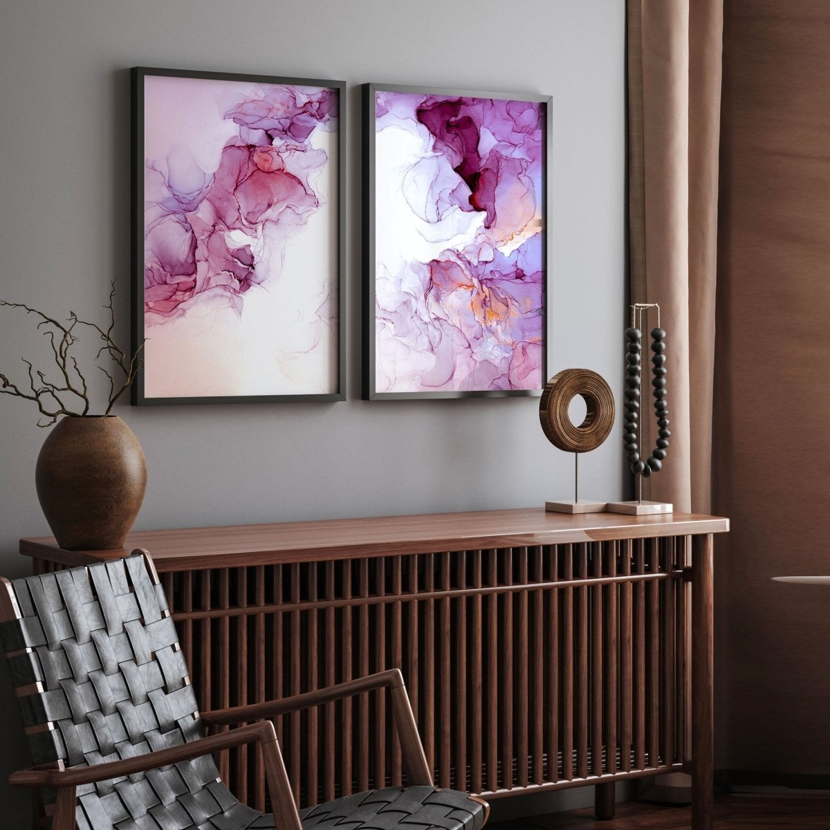 Abstract wall art for living room | set of 2 framed wall art prints - Joe’s Haven