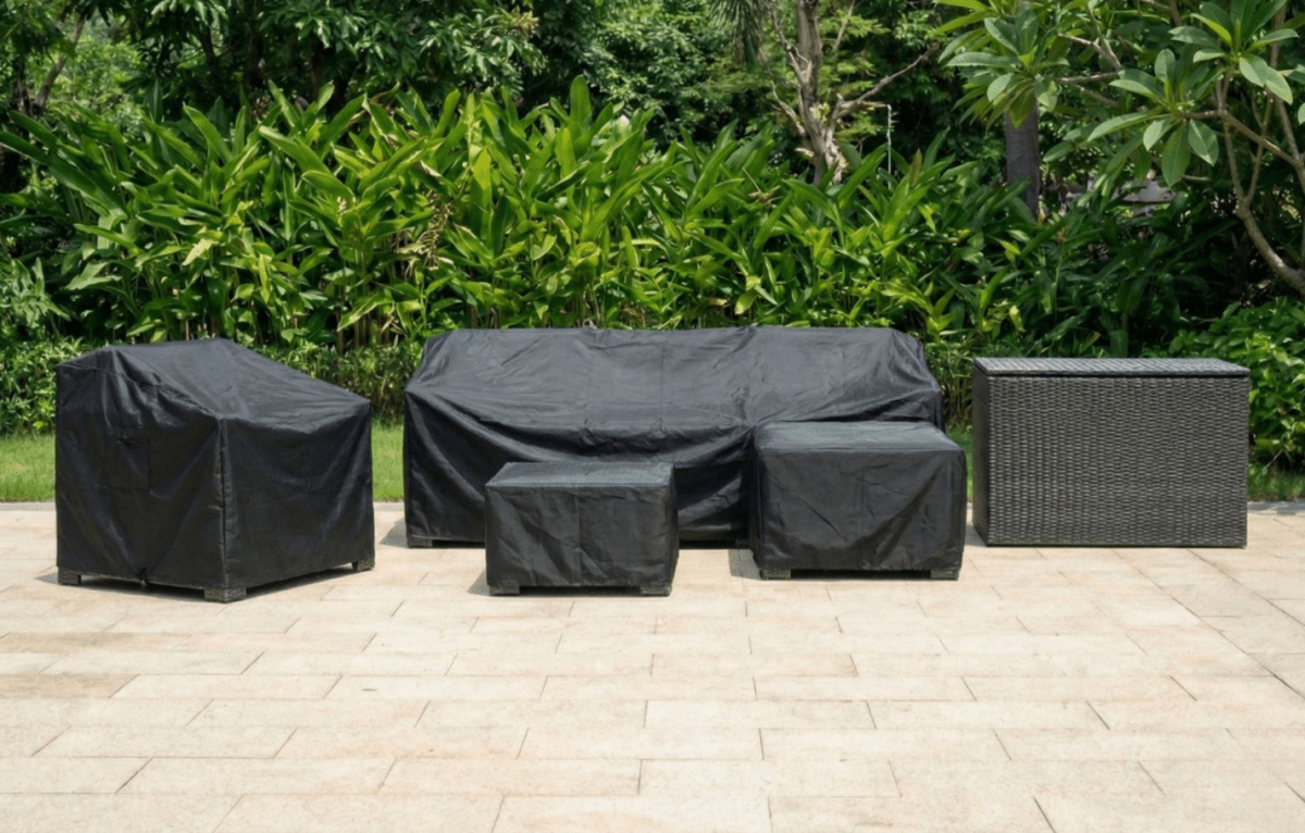 Marbella Grey 5 Seater Chaise Garden Sofa Set, Cover and Cushion Box Bundle - Joe’s Haven