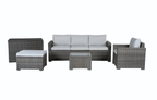 Marbella Grey 5 Seater Chaise Garden Sofa Set, Cover and Cushion Box Bundle - Joe’s Haven