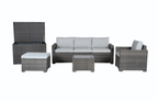 Marbella Grey 5 Seater Chaise Garden Sofa Set and Cushion Box Bundle - Joe’s Haven