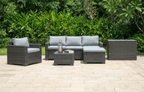 Marbella Grey 5 Seater Chaise Garden Sofa Set and Cushion Box Bundle - Joe’s Haven