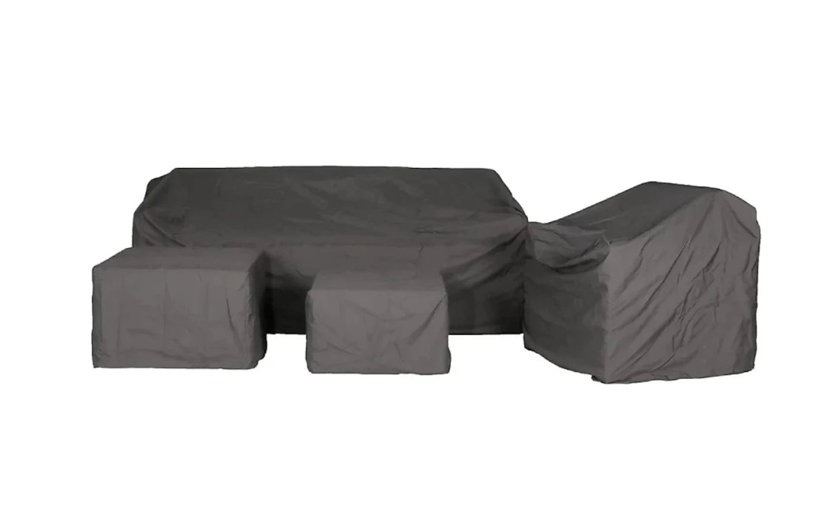 Marbella Grey 5 Seater Chaise Garden Sofa Set, Cover and Cushion Box Bundle - Joe’s Haven