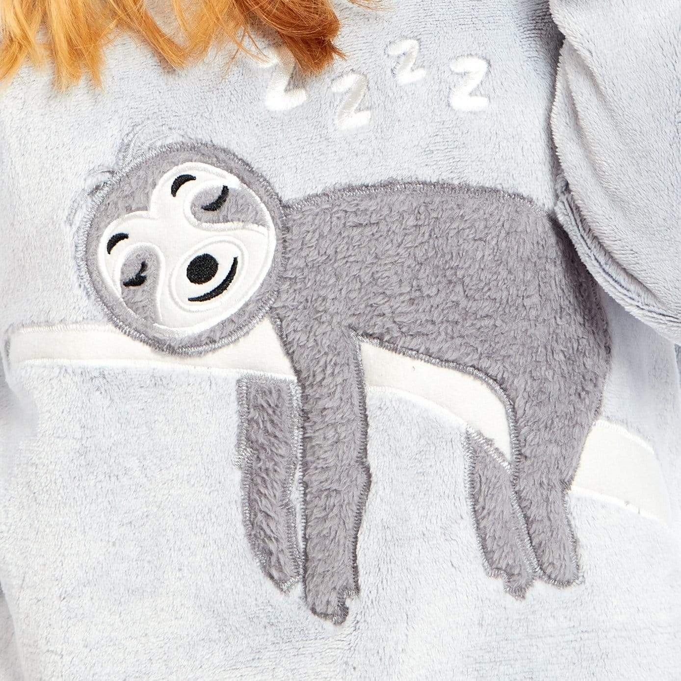 Matching Mother Daughter Plush Fleece Hooded Pyjama Set with Embroidered Sloth Design - Joe’s Haven