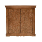 Carved Mango Wood Sideboard With 2 Doors - Joe’s Haven