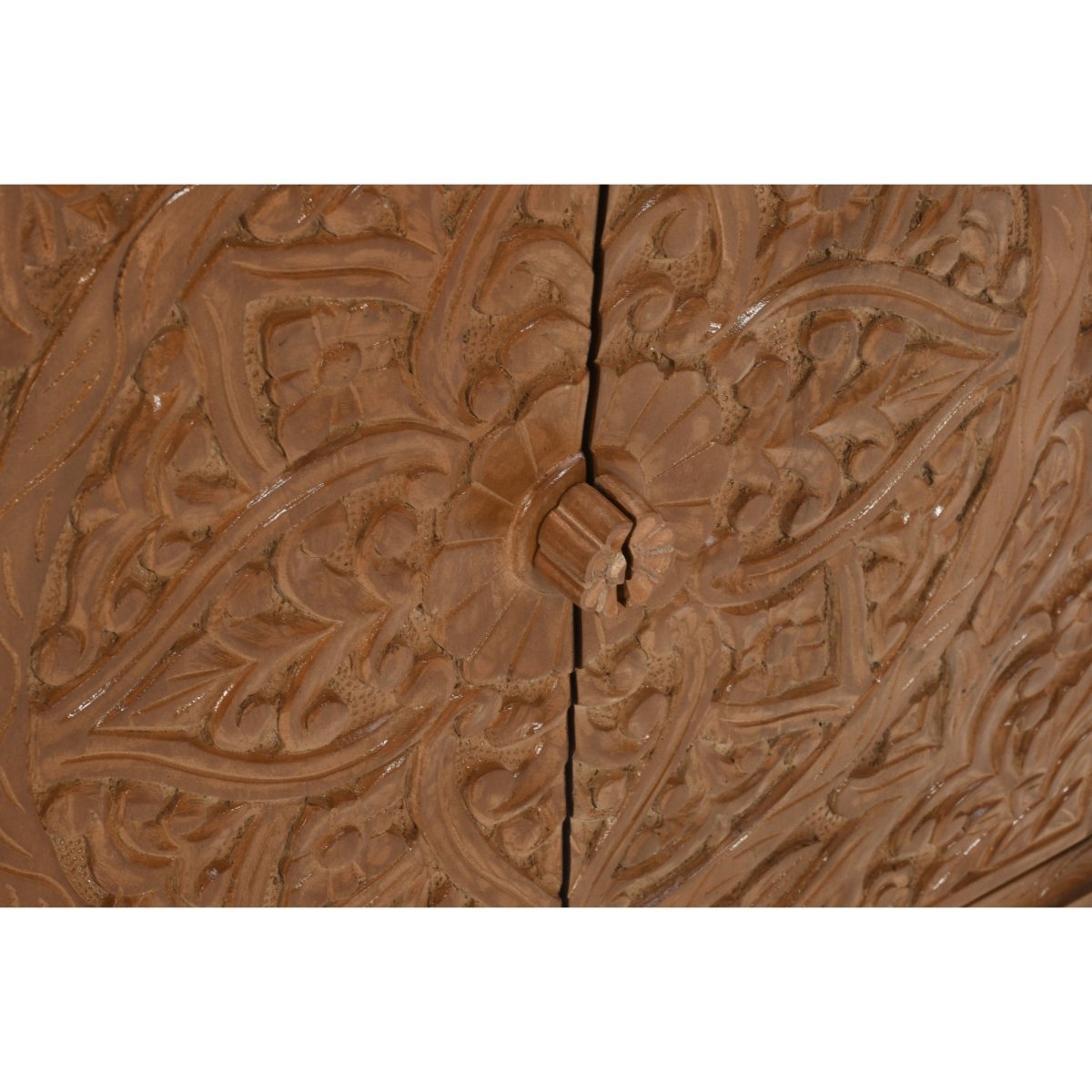 Carved Mango Wood Sideboard With 2 Doors - Joe’s Haven