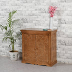 Carved Mango Wood Sideboard With 2 Doors - Joe’s Haven