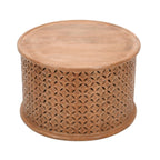 Carved Mango Wood Round Coffee Table - Joe’s Haven