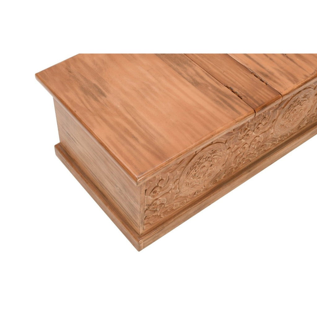 Carved Mango Wood Coffee Table/Blanket Box - Joe’s Haven