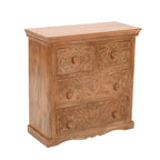 Carved Mango Wood Chest Of 4 Drawers - Joe’s Haven