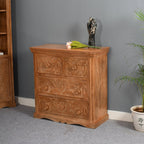 Carved Mango Wood Chest Of 4 Drawers - Joe’s Haven