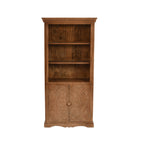 Carved Mango Wood Large Corner Bookcase 3 Shelving & 1 Door - Joe’s Haven