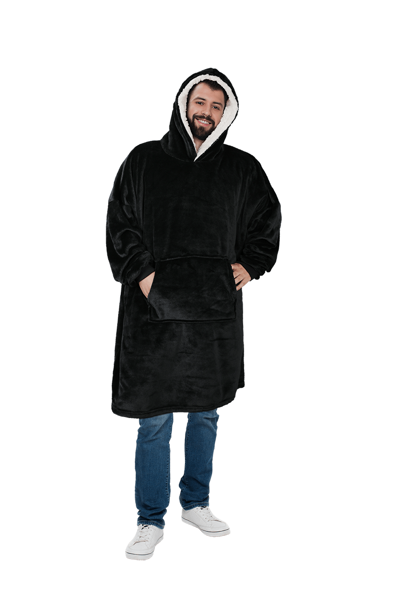 Men's Oversized Hooded Blanket Giant Sherpa Lined Hoodie - Joe’s Haven