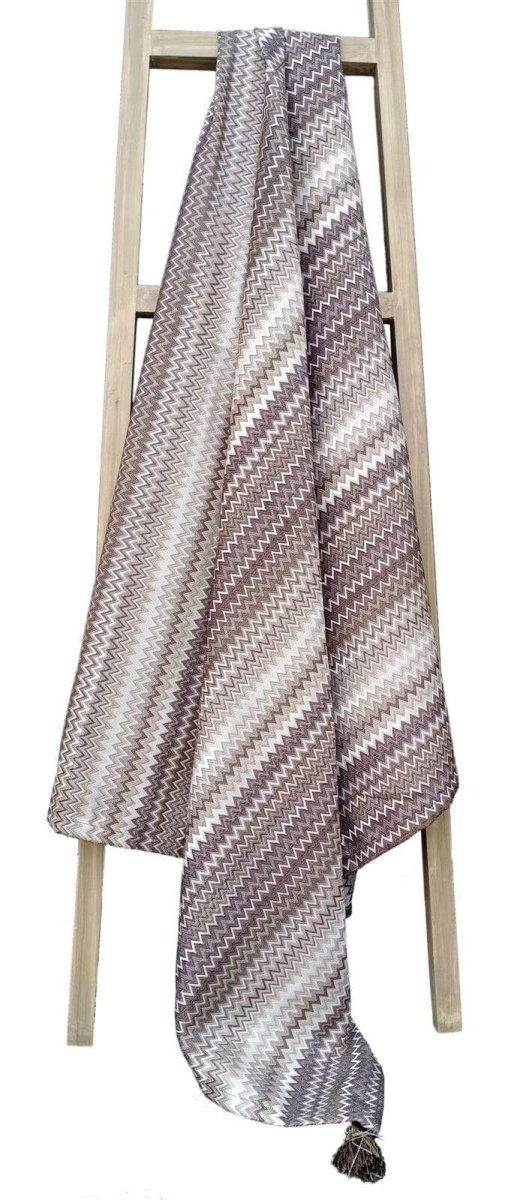Mia Bohemian Throw Blanket with Tribal Striped Pattern and Tasselled Edges - Joe’s Haven